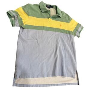 Polo Ralph Lauren Shirt Mens XL Polo Custom Fit Striped Short Sleeve Color Block